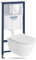 Lavita,Élément mural Solido Start + WC suspendu mural Praia blanc sans bord + abattant WC SoftClose,Bouton chromé,Kit complet,Réservoir de chasse encastré,Kit complet,WC complet,