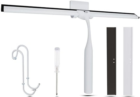 Wunset Superior-Duschabzieher-Auswahl: Mit Abziehern aus Edelstahl, Silikon und Gummi, Wasserabstreifern, Badezimmerutensilien, Abziehern für Duschkabinen (30 cm, Weiß)