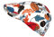Nyls Création Casquette Beret Fleurs Rouges et Blanches Tropicales en Coton - Taille Unique - Blanc