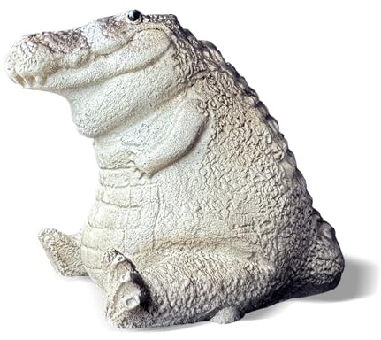KIAYOO Statua Mini Alligatore, Ornamento per Giardino, Figurina di Coccodrillo, Carina Scultura in Resina per Decorazione Interna ed Esterna, Regalo di Compleanno, Natale per Uomini, Donne e Amici