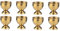 Yitobici Stainless Steel Egg Cups with Round, Base, Stackable, Set of 6 Egg Holder Tray (Gold, 8 Pieces)