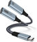 NCGGY USB C Splitter,Dual USB C Headphone Jack Adapter 2 in 1 Type C Audio + Charger Adapter Earphone Cable Converter Compatible with Sam-sung Galaxy,i-Pad Pro,i-Phone 15 Series,More Type C Devices