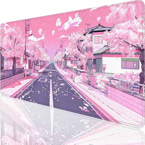 Extra Large Gaming Mouse Mat 1200x600x3mm - XXL Mouse Pad with - Desk Pad XXXL Extended Mousemat – For Precision and Speed - Non-Slip Rubber Base – For Mouse and Keyboard - pink Japan S-4