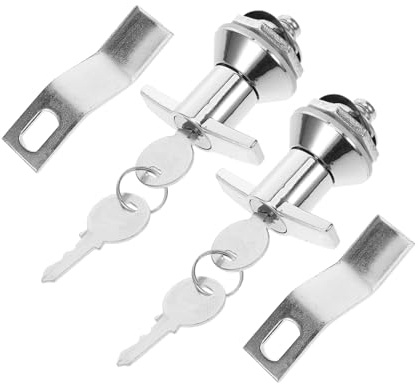 Verrou de Poignée en T Serrure Caisse Monnaie Argenté | Alliage D'aluminium, avec Key, 1 Set, Protection le Vol, Usage Cabinet