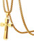 OIDEA Edelstahl goldene Kreuz Christus Anhänger mit 56cm Kette Halskette für Herren Männer