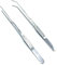 Wzong 2 STK Aquarien Pinzette Extra lang Rostfreier Stahl Gerade und gebogen Pinzette Lange Fütterungszange zum Aquascape Tools für Aquarienanlagen- 10.6(27cm) Silber