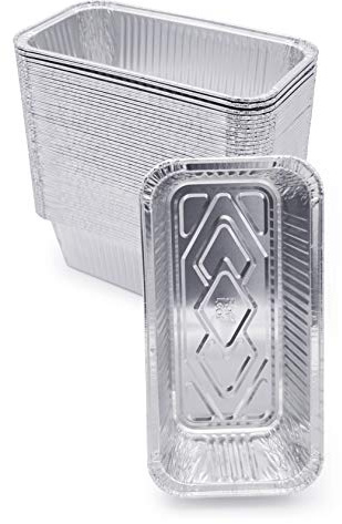 (100 Pack) Premium 2-LB Bread Loaf Baking Pans - 8.5 x 4.5 x 2.5 l Heavy Duty l Disposable Aluminum Foil Tins for Cakes Meatloaf Lasagna