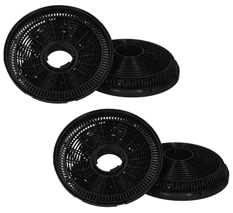 Wiggo Aktivkohlefilter Dunstabzugshaube 4 Stück I Ersatz Kohlefilter für 50/60cm I Dunstabzug-Filter säubert Luft von Dampf, Fett & unangenehmen Gerüchen I Abzugshaube-Umluft-Kohlefilter