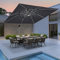 PURPLE LEAF Parasol De Jardin Extérieur 3 x 3 m avec LED, Parasol Déporté Toit à Double Rotatif 360°, Parasol Excentré Inclinable, Parasol Terrasse Extérieur, Gris acier