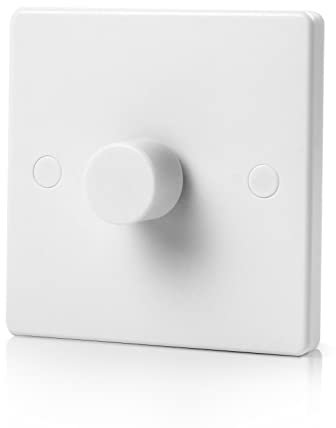 VIPMOON LED Dimmer Switch, Rotary Push On/Off Trailing Edge Dimmer Switch for Dimmable LED/Incandescent/Halogen Lights, 1 Gang 1 Way/2 Way 5-200W, White
