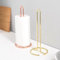 Kitchen Roll Holder Free Standing, Paper Towel Holder Countertop Rose Gold Kitchen Towel Holders Non Slip Kitchen Tissue Holder Stand for Standard and Large Sized Rolls