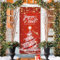 Couverture de Porte Joyeux Noël Bannière de Porte Rouge Décoration à Suspendre Toile de Fond Motif Sapin de Noël Fourniture pour Noël et Nouvel an