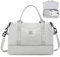 Reisetasche Damen 45x36x20 Easyjet Handgepäck Tasche Sporttasche Weekender Bag Schwimmtasche Wasserdicht Travel Duffle Bag Fitnesstasche Trainingstasche Krankenhaustasche mit Schuhfach,G15-Hellgrau