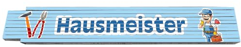 2m Zollstock - mit Beruf - Hausmeister - Text - Spruch - Glieder-Maßstab - Meterstab bedruckt - Gadget für Männer Opa Papa Vatertag Muttertag Weihnachten Baustelle