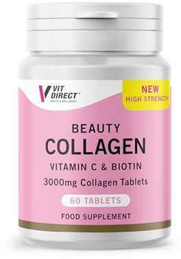 Beauty Collagen Tablets with Vitamin C & Biotin for Strong Hair, Skin & Nails, 60 Tablets