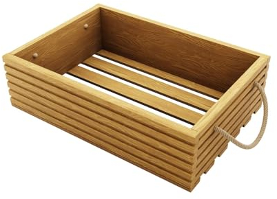 BOGATECO Caja de madera natural | 50 cm x 35 cm x 14,5 cm | Caja de madera | Cajas decorativas de madera | Caja de frutas | Caja de verduras | Caja de madera para almacenamiento | Caja | Marrón claro
