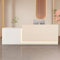 GUAWJRZDP Moderner Empfangstheke, Empfangstresen, Thekentisch, Büro-Messetheke, Kassentheke Mit Abschließbarer Schublade, Rechts Hoch(White+beige,140cm/55.1in)
