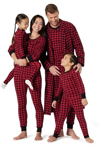 Amazon Essentials Ensembles de Pyjama de Noël Coupe Décontractée en Flanelle Douce Assortis pour Toute la Famille Homme, Packs Multiples