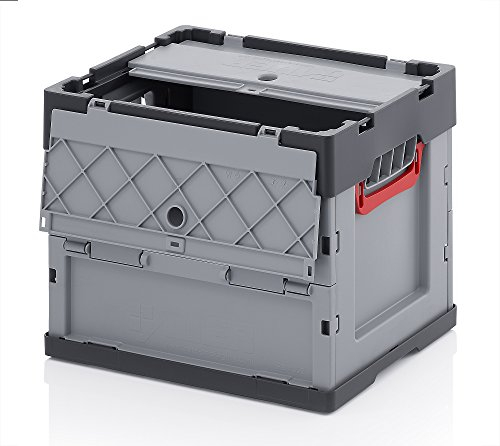 Auer Packaging 5x Profi Faltbox 40 x 30 x 32 mit Deckel stapelbar klappbar stabil Klappbox Campingbox Transportbox