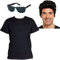 Rock&ROLL KOSTÜM VERKLEIDUNG Love Story Danny Sandy 1950iger Samstag Nacht VIELE GRÖSSEN-Schwarze PERÜCKE+Brille+WEISSES T/Shirt-Large