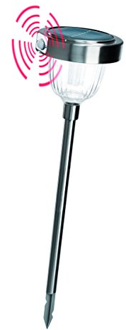 Esotec PIR Solarleuchte Asinara pro, Duo Color, Bewegungsmelder, Akku, LED Standleuchte, Steckleuchte, Außenleuchte, Wegeleuchte, Metall, außen, IP44, wetterfest, silber, H=70cm, 102530