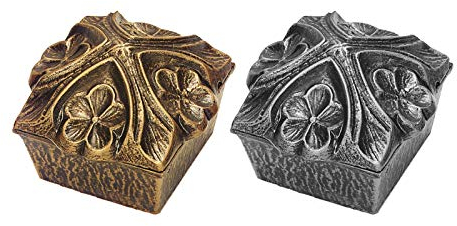 Weihwasserbecken Jola | Henecka Grabschmuck | wählbar in Bronze pat. & Aluminium pat.; mit oder ohne Sockel; inklusive Friedhofsbürste. (Mit Sockel fertig montiert).