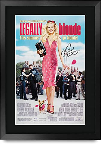 HWC Trading FR A3 Legally Blonde Movie Poster Reese Witherspoon Gifts Printed Poster Signed Autogramm Bild für Movie Memorabilia Fans - A3 Framed