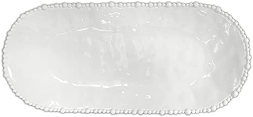 Baci Milano vassoio piatto a servire ovale in melamina bianco misura 53 x 24 cm