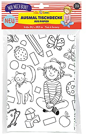 JEKA Conni Ausmal-Tischdecke, Meine Freundin Conni, Conni Ausmalen für Kinder, Ausmalbilder Conni, Conni Spielzeug, Mal Mich Bunt