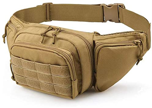 Selighting Taktische Bauchtasche Militar Gurteltasche Hufttasche fur Outdoor Sport Trekking Wandern Laufen Radfahren B -Khaki