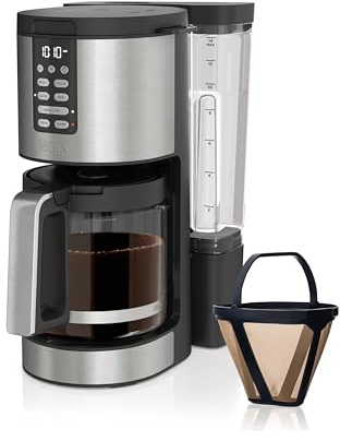 Ninja DCM201 Cafetière programmable XL Pro de 14 tasses avec filtre permanent, 2 styles d'infusion classique et riche, 4 programmes de petit lot, retardateur de fraîcheur, minuterie de fraîcheur et