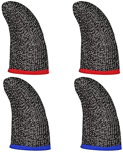 PUBG Game Finger Sleeve Sets,4 Pcs Touch Screen Daumenhülle mit Leichter&Atmungsaktiver Professioneller Spielfingerabdeckung mit Rutschfester&Schweißfester Oberfläche Hohe Empfindlichkeit