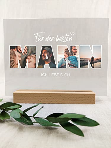 Mann Geschenk Acryl Foto Geschenk - Personalisierte Geschenke, Familien Geschenk, persönliches Geschenk, Fotoalbum aus Glas, Fotogeschenke, Eigenes Foto, die schönsten Momente - Mann Geschenke