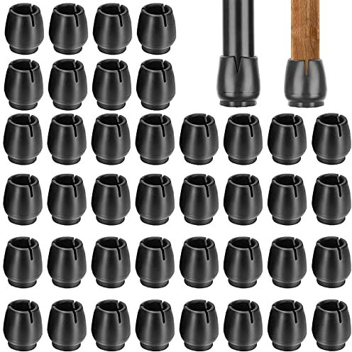 PALUDO 40 Pièces Caoutchouc Table et Chaise Antidérapantes Pieds, Chaise Casquettes Pieds de Chaise Protecteur, Couvre-Jambes de Chaise pour Jambes de Meubles Rondes (17-21mm)