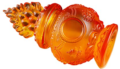 Artibetter Mani-vase Tibetische Glasflasche Weihwasserbecher Einweihungs-Buddha-Dekoration Meditationswasserbecher Tibetische Buddhistische Lieferungen Feng Shui Herzstück Geld Büro Altar
