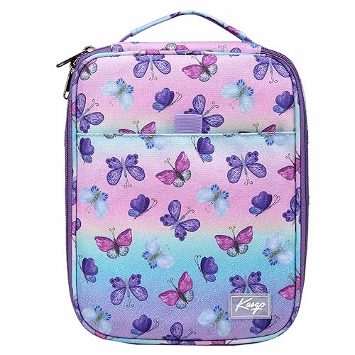 Kasgo Federmäppchen Große, 54 Steckplätze Mäppchen Federmappe Federtasche Etui für Schule Studenten, Arbeit, Office, Kunst Pen Organizer Holder Schulmaterial mit 2 Abnehmbaren Schichten Schmetterling