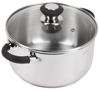 Juego de bateria de cocina 5 piezas inducción, 2 cacerolas Ø20 y Ø24cm, 2 tapas y 1 cazo Ø16cm en acero inoxidable San Ignacio