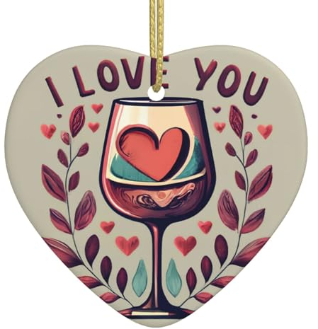 Retro Kelch Blätter Weihnachtsschmuck, herzförmige Weihnachten Hängende Ornament für Weihnachtsbaum Dekorationen, Keramik Andenken Geschenk, Xmas Keramik Ornament Home Decors