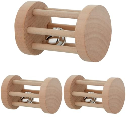 Trixie 6184 Spielrolle, Kleintiere, Holz, ø 5 × 7 cm (Packung mit 3)
