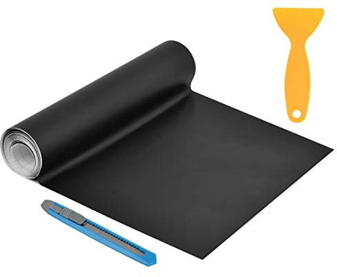 DODUOS 30×300CM Auto Folie Selbstklebend mit Installationszubehör, Folie Innenraum Autofolie Matt Schwarz, Blasenfrei Lackschutzfolien für Auto und Motorrad DIY