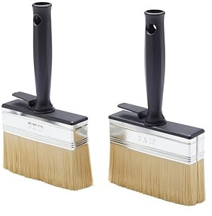Fit For The Job Twin Pack 4 inch Block Brush for Rapid Painting on Walls, Ceilings, Masonry, Shed and Fence Brush, Decking & More, Large Paintbrush, Masonry Paintbrush