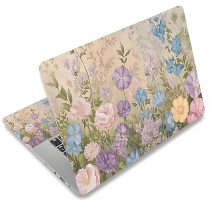 AIMSA Laptop-Aufkleber, universeller Netbook-Aufkleber, 30,5 cm, 33,8 cm, 33,3 cm, 35,6 cm, 39,6 cm, schöne Blumen