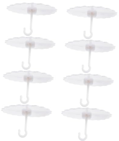 Ciieeo 8 Stück Kunststoff Deckenhaken Selbstklebend Starker Halt Für Innenbereich Haken Zum Aufhängen Von Baldachinen Und Vorhängen