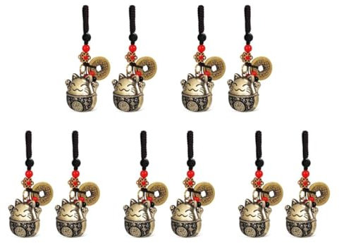 PRETYZOOM 5 Ensembles Pendentif Porte-clés Jolis Charmes De À Main Breloques pour Bracelets Bijoux Pendentif en Laiton Vintage Pendentif Chat Porte- Porte-clés Mignon 2 Pièces * 5