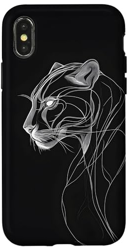 Minimalistische Panther Natur Wildlife Hülle für iPhone X/XS