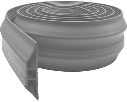 Pro Home Floor Cable Protector Heavy Duty Rubber Wire Cover Non-Slip Protect Cables & Prevent Trip Hazards Outdoor Cord Protector (Grey, 1m)