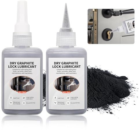 Graphitpulver für Schlösser 70ml x 2, Graphit Spray, Schließzylinder Spray | Graphitspray, Graphite Powder zur Schmierung von Türschlössern, Autoschlössern und Tür- sowie Fenster-Scharnieren
