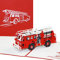Pop Up Karte Feuerwehr - 3D Geburtstagskarte & Glückwunschkarte mit Löschzug - als Geschenkidee, Gutschein, Einladung & kleines Geschenk zu Geburtstag, Jubiläum und Einschulung