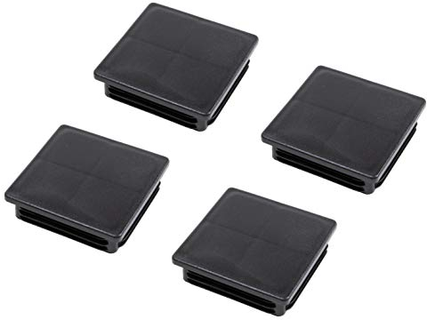 Gedotec PE Rohrstopfen | 4 Stück - Fußkappen schwarz aus Kunststoff für Vierkantrohr | Formrohr-Stopfen quadratisch | Lamellenstopfen 80 x 80 mm | Made IN Germany | Abdeckkappen für Quadratrohr
