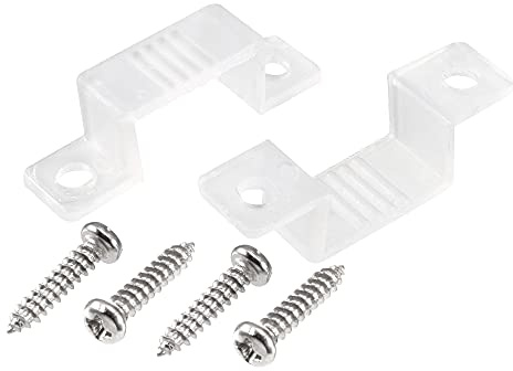 sourcing map 14mm x 7mm Plastic LED Light Strip Fixing Mounting Bracket Clear 50pcs